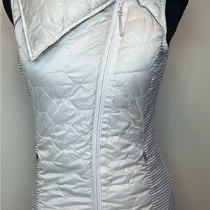 Stylish White Quilted Vest